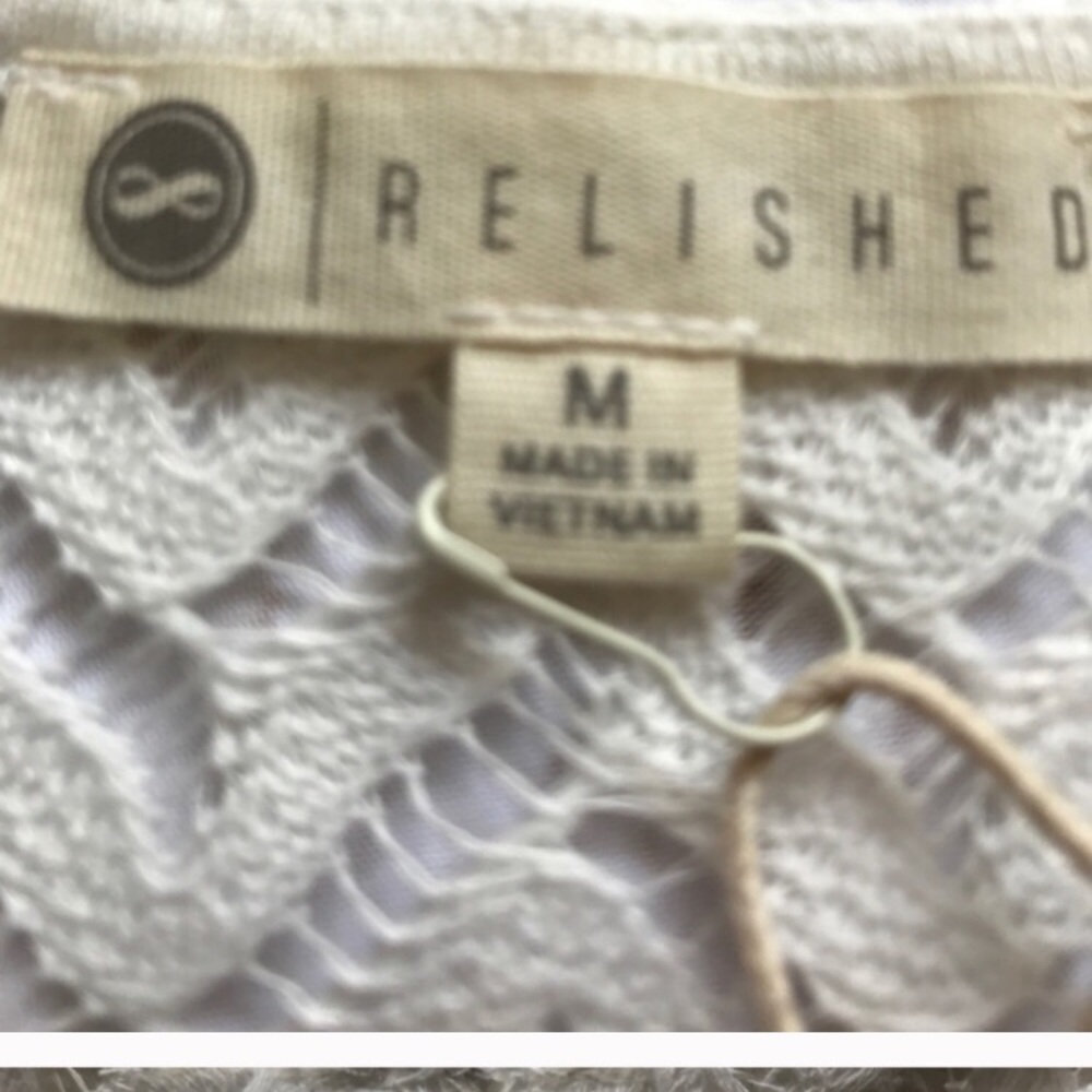Relished Cream Off White Sheer Lace tee cover up - Picture 6 of 8